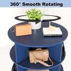 Blue 360 Rotating Shoe Cabinet 7 Layers for Living Room