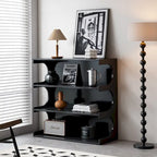 Multifunctional 4-Tier White Book Shelf & Coffee Table, Creative Furniture Floor Bookshelf, Minimalist Organizer Storage Shelves