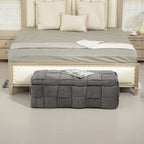 Storage Ottoman,Bedroom End Bench,Upholstered Fabric Storage Ottoman with Safety Hinge,Entryway Padded Footstool