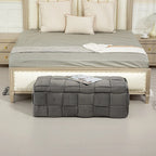 Storage Ottoman,Bedroom End Bench,Upholstered Fabric Storage Ottoman with Safety Hinge,Entryway Padded Footstool
