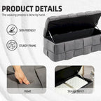 Storage Ottoman,Bedroom End Bench,Upholstered Fabric Storage Ottoman with Safety Hinge,Entryway Padded Footstool