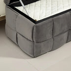 Storage Ottoman,Bedroom End Bench,Upholstered Fabric Storage Ottoman with Safety Hinge,Entryway Padded Footstool