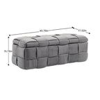 Storage Ottoman,Bedroom End Bench,Upholstered Fabric Storage Ottoman with Safety Hinge,Entryway Padded Footstool