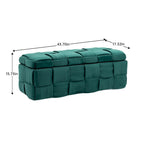 Storage Ottoman,Bedroom End Bench,Upholstered Fabric Storage Ottoman with Safety Hinge,Entryway Padded Footstool