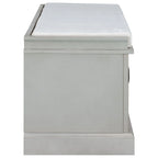 Storage Bench with 2 Drawers and 2 Cabinets, Shoe Bench with Removable Cushion for Living Room