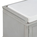 Storage Bench with 2 Drawers and 2 Cabinets, Shoe Bench with Removable Cushion for Living Room