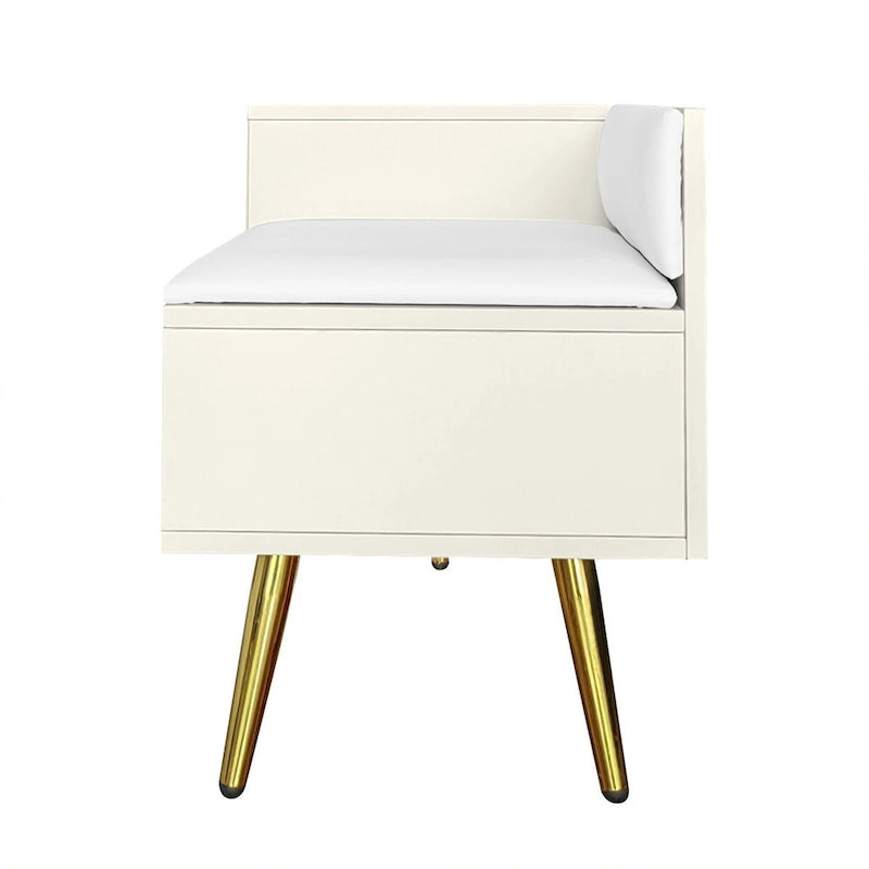 Modern Shoe Storage Bench with Hidden Storage and Upholstered Cushions