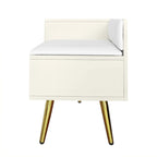 Modern Shoe Storage Bench with Hidden Storage and Upholstered Cushions