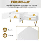 Modern Shoe Storage Bench with Hidden Storage and Upholstered Cushions