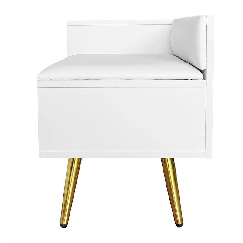 Modern Shoe Storage Bench with Hidden Storage and Upholstered Cushions