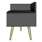 Modern Shoe Storage Bench with Hidden Storage and Upholstered Cushions