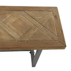 Wood Bench with Black Metal Base - Brown - Roche River Decor