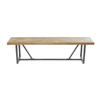 Wood Bench with Black Metal Base - Brown - Roche River Decor