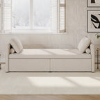Modern Chaise Lounger Daybed Small Single Daybed with 2 Drawers,No Mattress Needed,Perfect For Living Rooms&Home Office