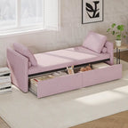 Modern Chaise Lounger Daybed Small Single Daybed with 2 Drawers,No Mattress Needed,Perfect For Living Rooms&Home Office