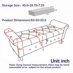 62  Bedroom Tufted Button Storage Bench, Modern Fabric Upholstered Ottoman,Window Bench,Rolled Arm Design for Bedroom