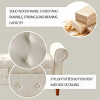 62  Bedroom Tufted Button Storage Bench, Modern Fabric Upholstered Ottoman,Window Bench,Rolled Arm Design for Bedroom