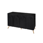 Arch 3D Carved 4 Door Sideboard, Sideboard Buffet Cabinet With Storage, Modern Coffee Bar Cabinet With Adjustable Shelf
