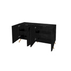 Arch 3D Carved 4 Door Sideboard, Sideboard Buffet Cabinet With Storage, Modern Coffee Bar Cabinet With Adjustable Shelf