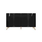 Arch 3D Carved 4 Door Sideboard, Sideboard Buffet Cabinet With Storage, Modern Coffee Bar Cabinet With Adjustable Shelf