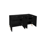 Arch 3D Carved 4 Door Sideboard, Sideboard Buffet Cabinet With Storage, Modern Coffee Bar Cabinet With Adjustable Shelf