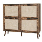 4 Door Shoe Rack, Freestanding Modern Shoe Storage Cabinet, for Entryway