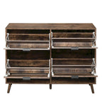 4 Door Shoe Rack, Freestanding Modern Shoe Storage Cabinet, for Entryway