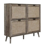4 Door Shoe Rack, Freestanding Modern Shoe Storage Cabinet, for Entryway