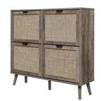 4 Door Shoe Rack, Freestanding Modern Shoe Storage Cabinet, for Entryway