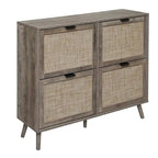 4 Door Shoe Rack, Freestanding Modern Shoe Storage Cabinet, for Entryway