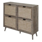 4 Door Shoe Rack, Freestanding Modern Shoe Storage Cabinet, for Entryway