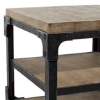 Wood 2 Shelves Side End Accent Table - Brown - Roche River Decor