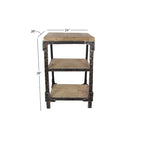 Wood 2 Shelves Side End Accent Table - Brown - Roche River Decor
