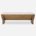 Uttermost Wedged Ivory Fabric Bench - 17  H X 59  W X 19  D