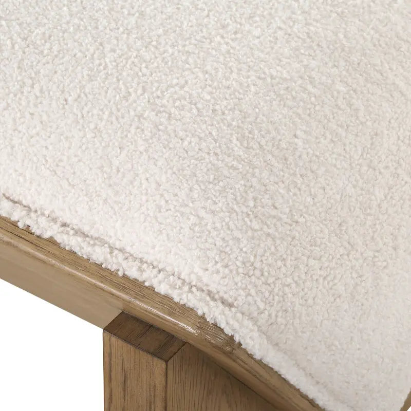 Uttermost Wedged Ivory Fabric Bench - 17  H X 59  W X 19  D