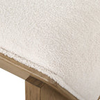Uttermost Wedged Ivory Fabric Bench - 17  H X 59  W X 19  D