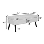 Storage Bench with Storage,End of Bed Bench,Entryway Bench,Storage Ottoman Bench 43.3  W x 17.7  White PU Leather Bench