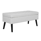 Storage Bench with Storage,End of Bed Bench,Entryway Bench,Storage Ottoman Bench 43.3  W x 17.7  White PU Leather Bench