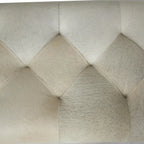 Leather Upholstered Tufted Home Bench with Silver Diagonal Base - Grey - Roche River Decor