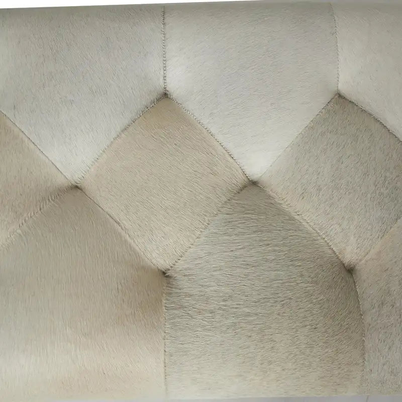 Leather Upholstered Tufted Home Bench with Silver Diagonal Base - Grey - Roche River Decor