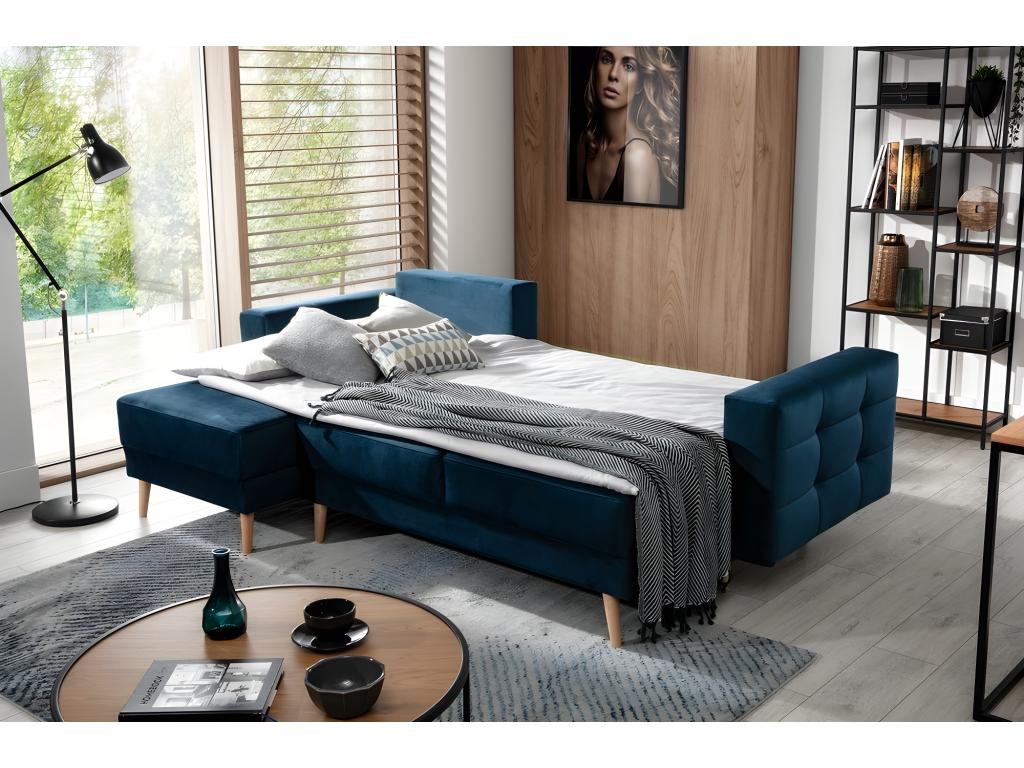 Blue Fabric Sofa Bed