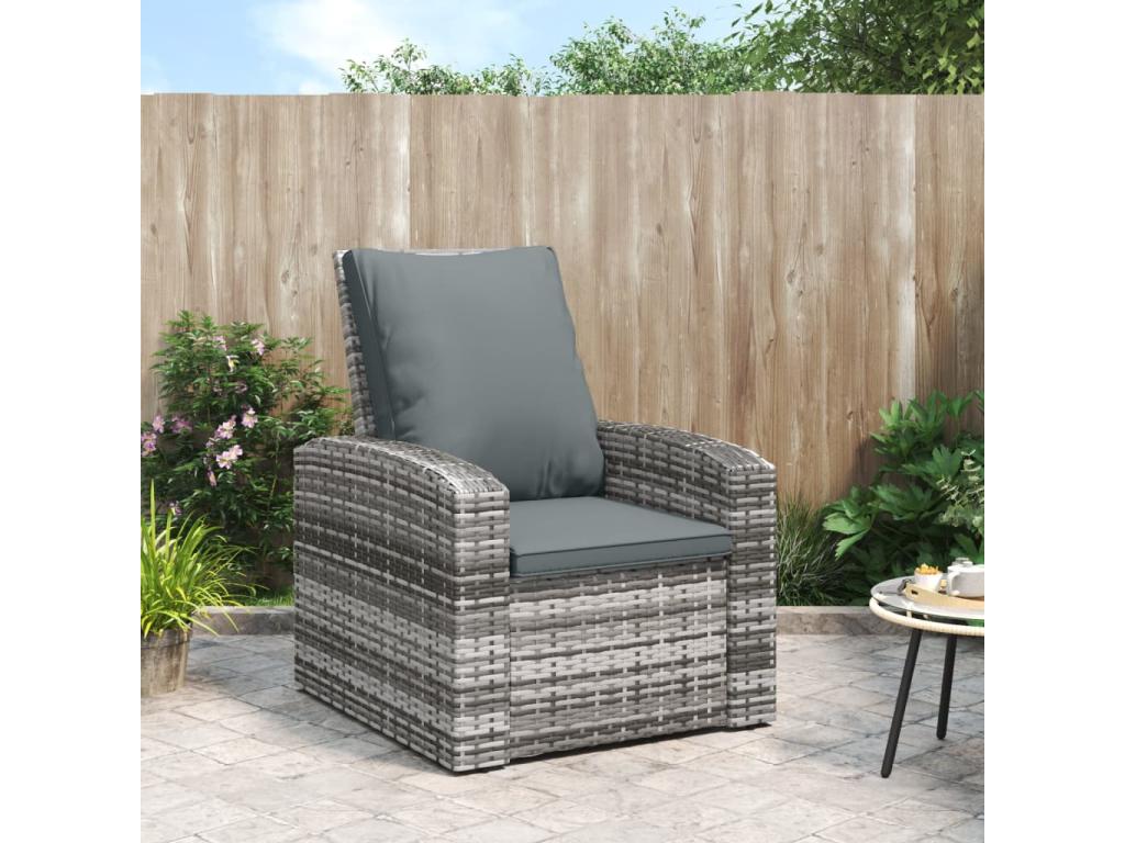 Gray Woven Resin Wicker Accent Chair