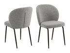 Gray Boucle Fabric Chair