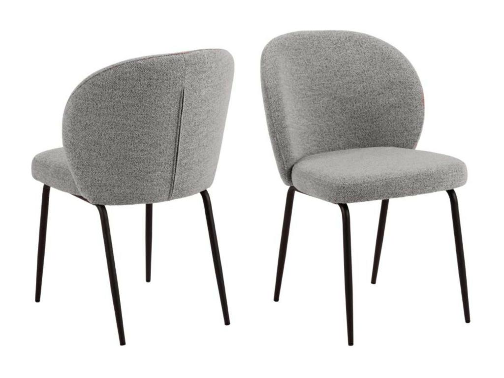 Gray Boucle Fabric Chair