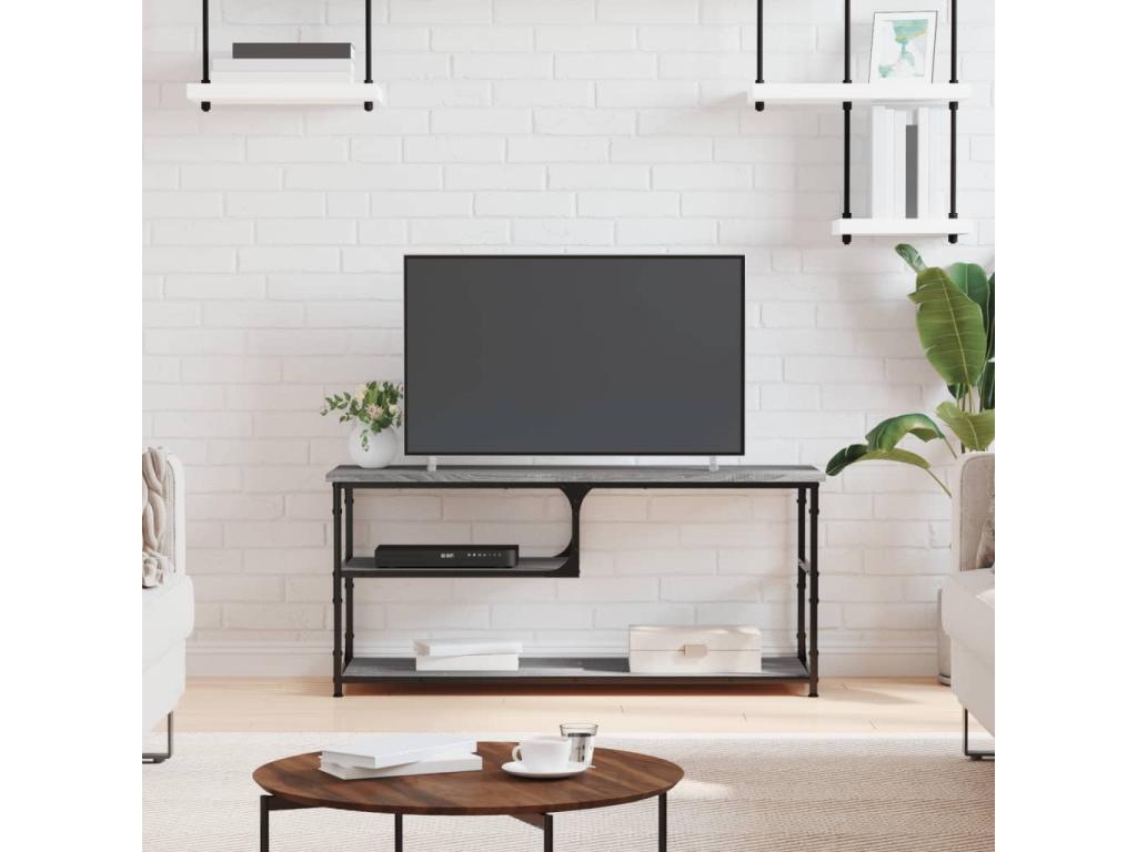 Gray Engineered Wood TV Stand, 103 x 38 x 46.5 cm