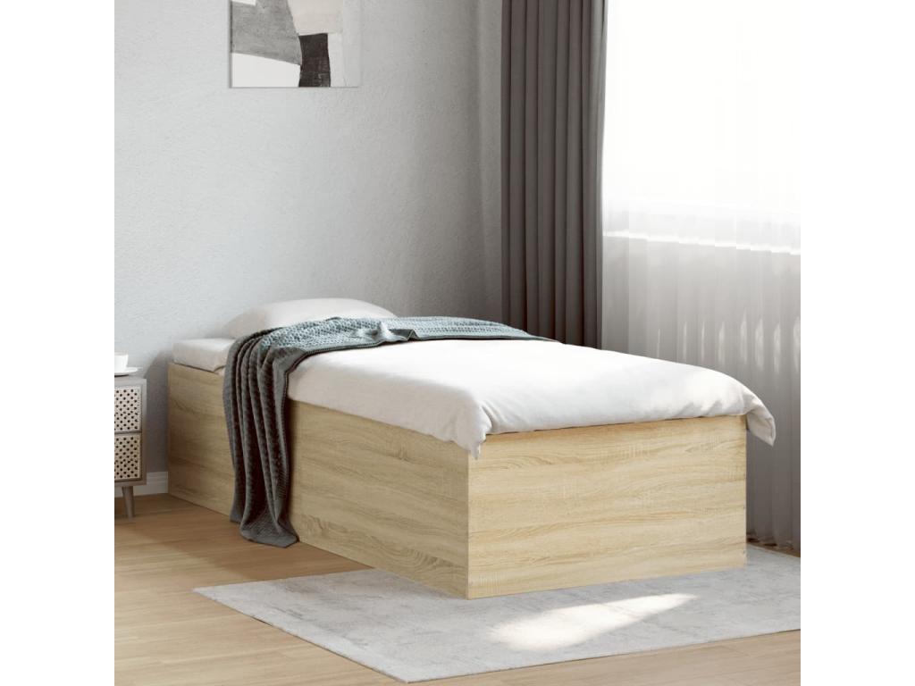 Brown Engineered Wood Bed Frame, 90 x 200 cm