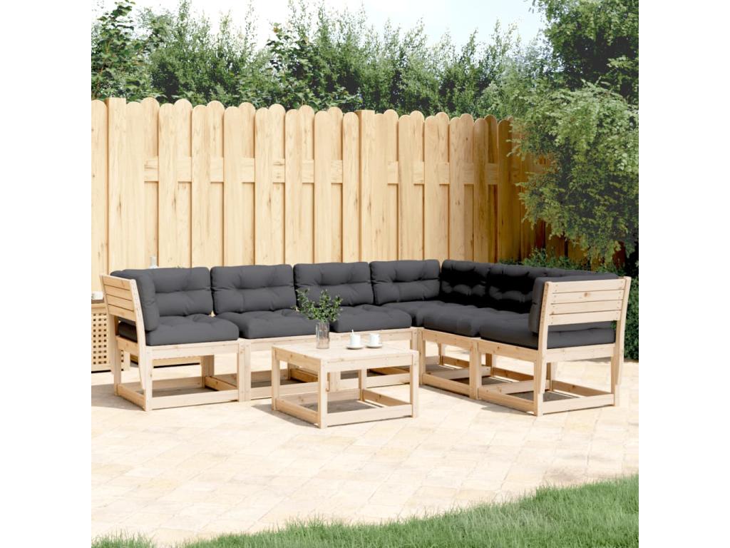 Natural Pine Wood Outdoor Furniture Set