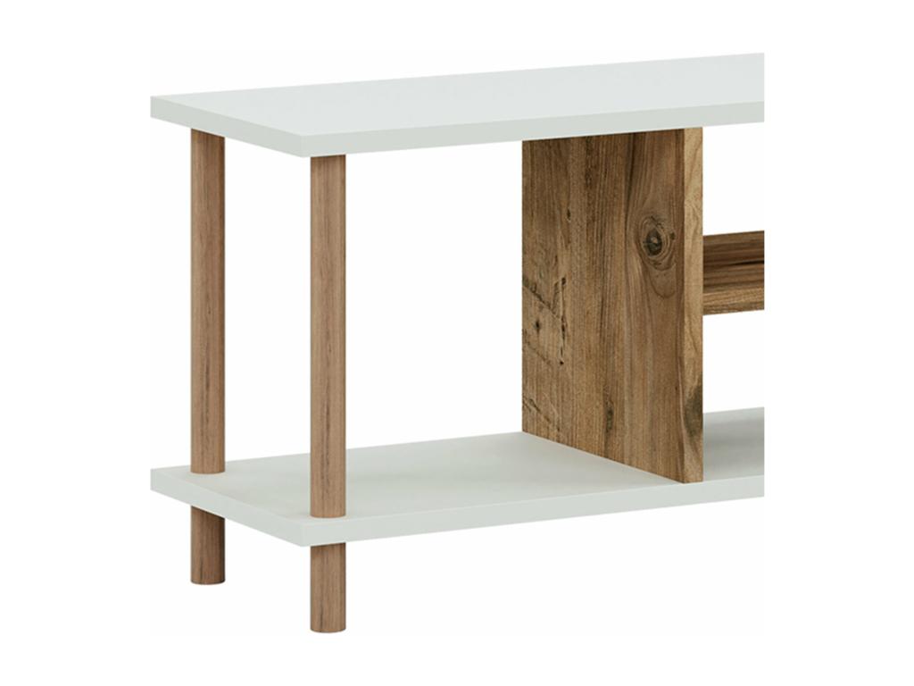 White TV Stand, 120 x 29 x 43 cm