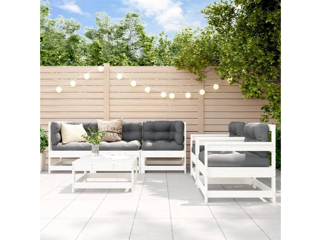 White Solid Wood Outdoor Furniture Set - dlz1766586052355