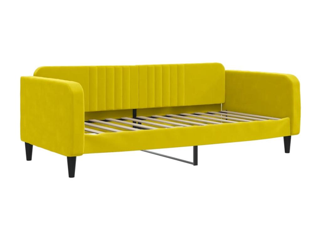 Yellow Velvet Bed, 90 x 200 cm